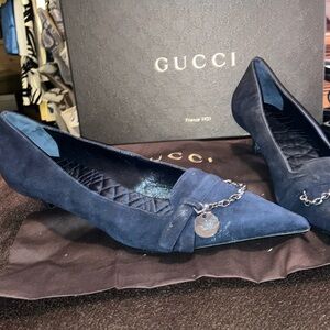 Gucci Women's Blue Suede Shoes